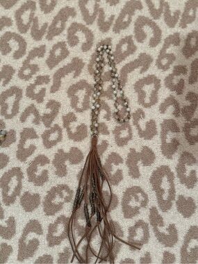 Beaded Brown Tassel Necklace - Women Jewelry